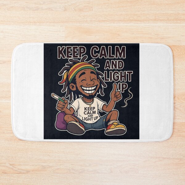 Item preview, Keep Calm and Light Up – Funny Rasta Cartoon designed and sold by ClearPulse.