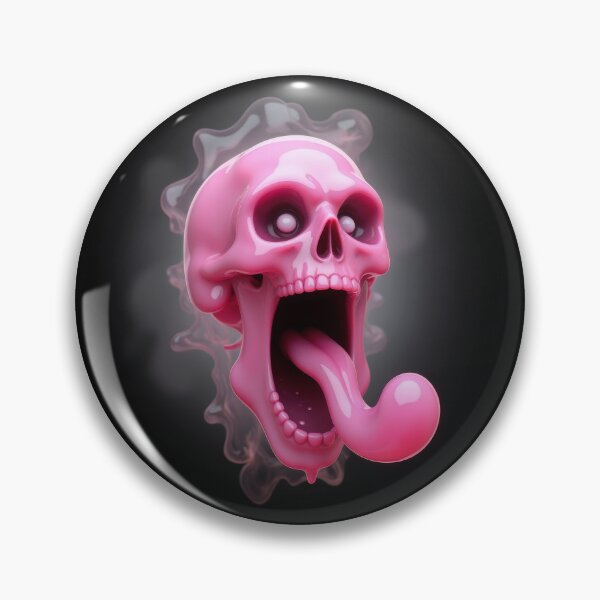 Item preview, angry pink ghost skull designed and sold by Mike Kiev art.