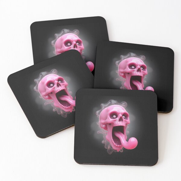 Item preview, angry pink ghost skull designed and sold by Mike Kiev art.