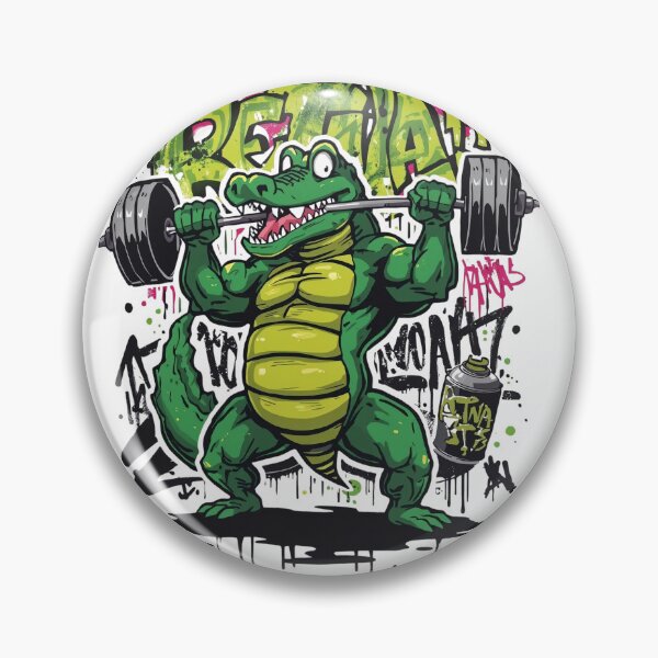 Item preview, Funny Graffiti Crocodile T-Shirt – Muscular Cartoon Street Art Gym Humor designed and sold by HOKAME.