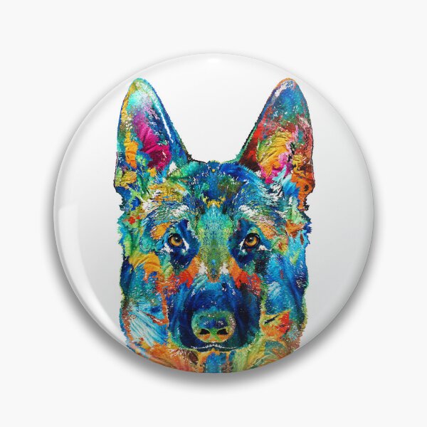 Item preview, Colorful German Shepherd Dog Art On White designed and sold by Sharon Cummings Art.