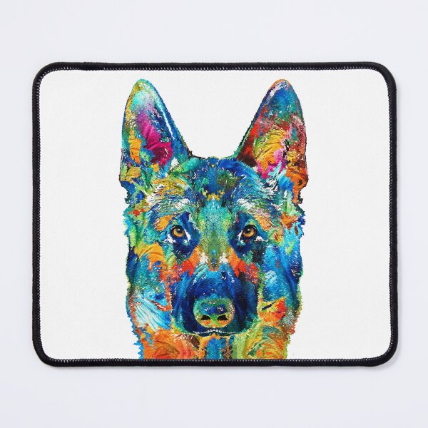 Item preview, Colorful German Shepherd Dog Art On White designed and sold by Sharon Cummings Art.