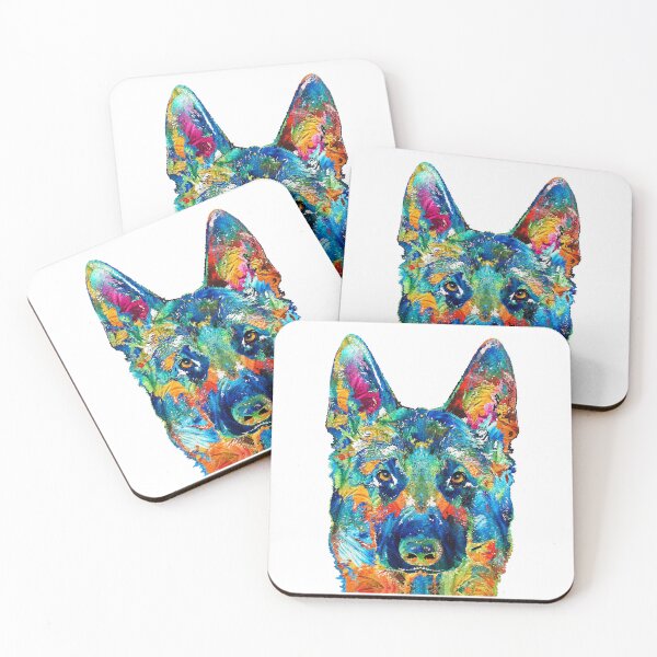 Item preview, Colorful German Shepherd Dog Art On White designed and sold by Sharon Cummings Art.