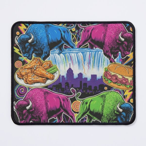 Item preview, Buffalo Wild Style 90s Retro Neon T-Shirt Design designed and sold by Thogan0416.
