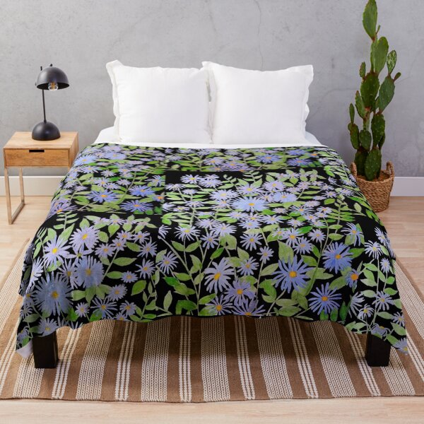 Item preview, Purple Michaelmas daisies watercolour painting  designed and sold by esvb.