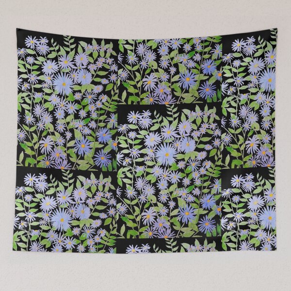 Item preview, Purple Michaelmas daisies watercolour painting  designed and sold by esvb.