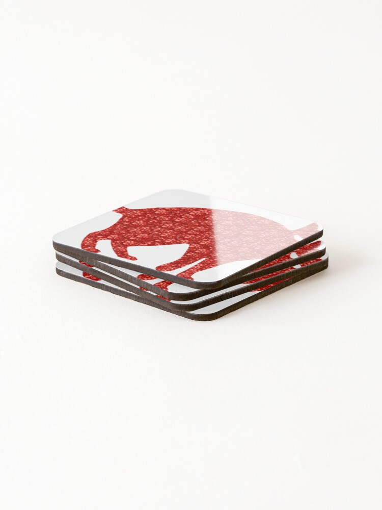 Thumbnail 4 of 5, Coasters (Set of 4), Red Rhinestone  Cat  designed and sold by TheIconSmith.