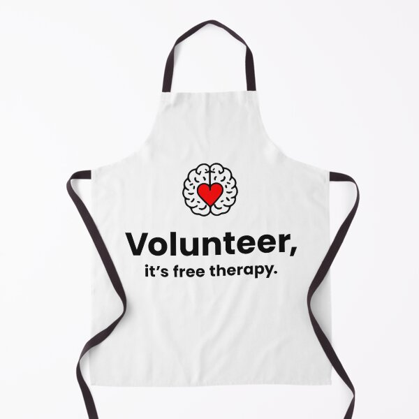 Item preview, Volunteer It’s Free Therapy | Mental Health Awareness Quote with Heart & Brain | Inspiring Gift Design designed and sold by Kathryn Creates.