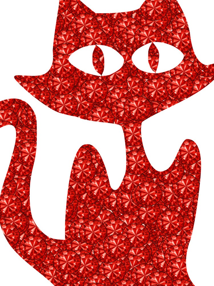 Thumbnail 4 of 4, iPhone Case, Red Rhinestone Cat designed and sold by TheIconSmith.