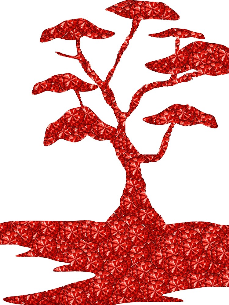Thumbnail 3 of 3, Scarf, Red Rhinestone Tree designed and sold by TheIconSmith.
