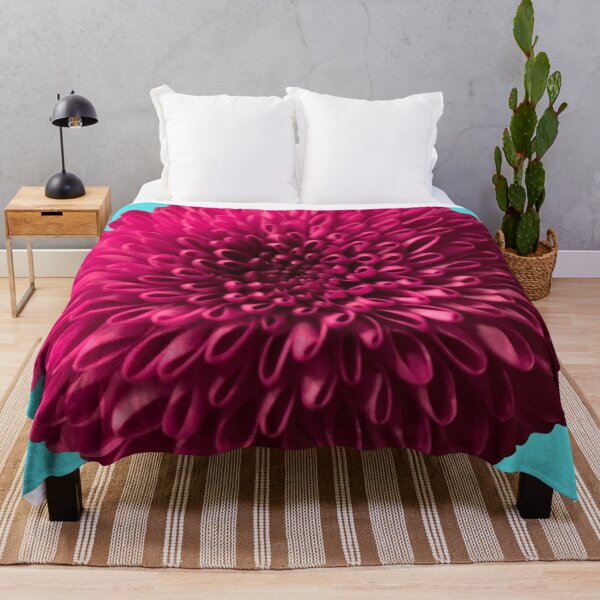 Item preview, Magenta Pompom Flower Ball blue background designed and sold by Dryft7.