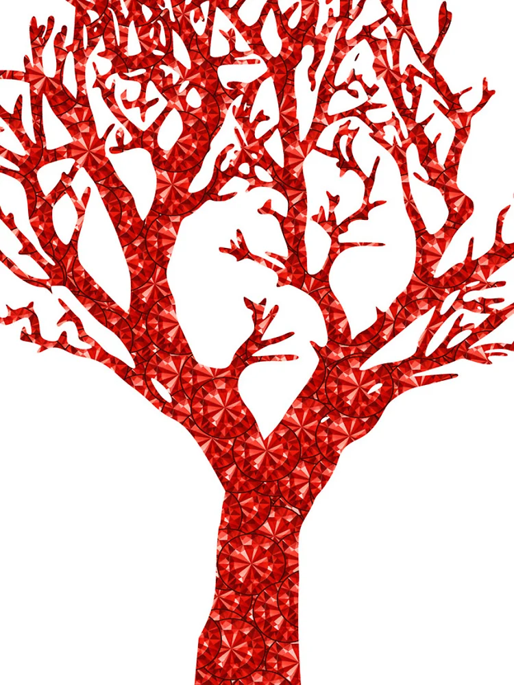 Thumbnail 4 of 4, iPhone Case, Red Rhinestone Tree designed and sold by TheIconSmith.