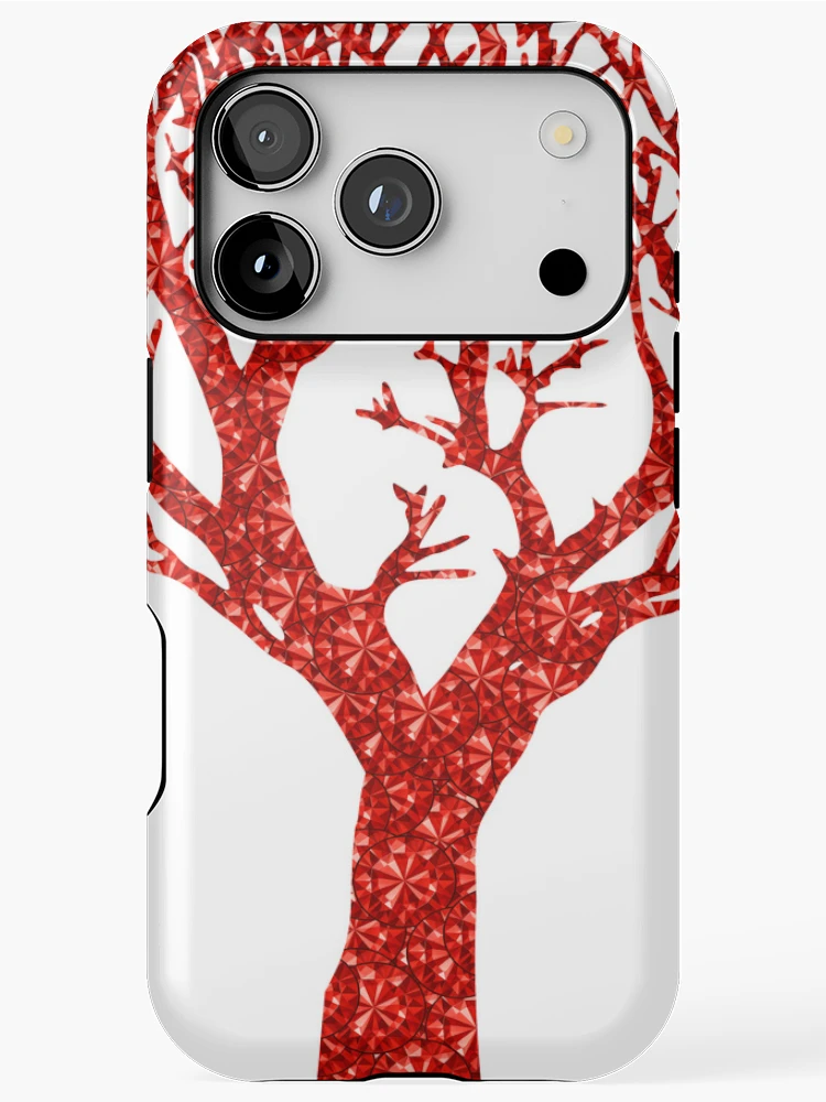 Thumbnail 1 of 4, iPhone Case, Red Rhinestone Tree designed and sold by TheIconSmith.
