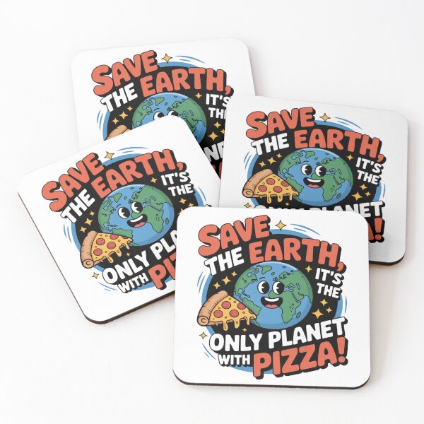 Item preview, Save the Earth funny pizza planet illustration designed and sold by MOMENTS Studio.