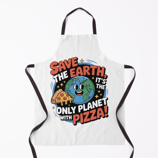 Item preview, Save the Earth funny pizza planet illustration designed and sold by MOMENTS Studio.