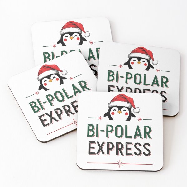 Item preview, Bi-Polar Express Christmas Pun – Cute Penguin Santa Hat Holiday Gift designed and sold by Uniquely Yours.
