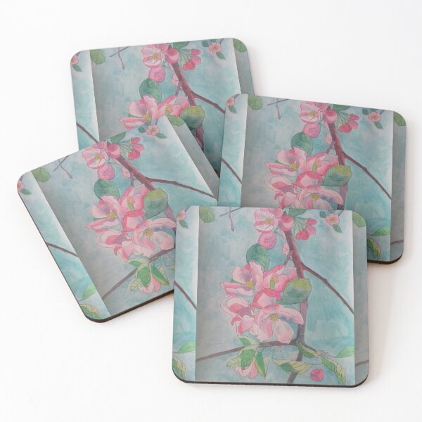 Item preview, Pink apple blossom watercolour painting  designed and sold by esvb.