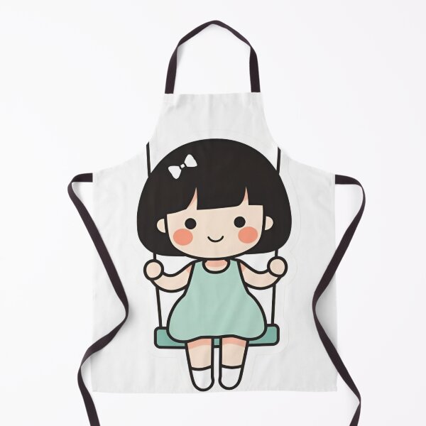 Item preview, Minimalist Kawaii Girl on Swing designed and sold by Moodune.