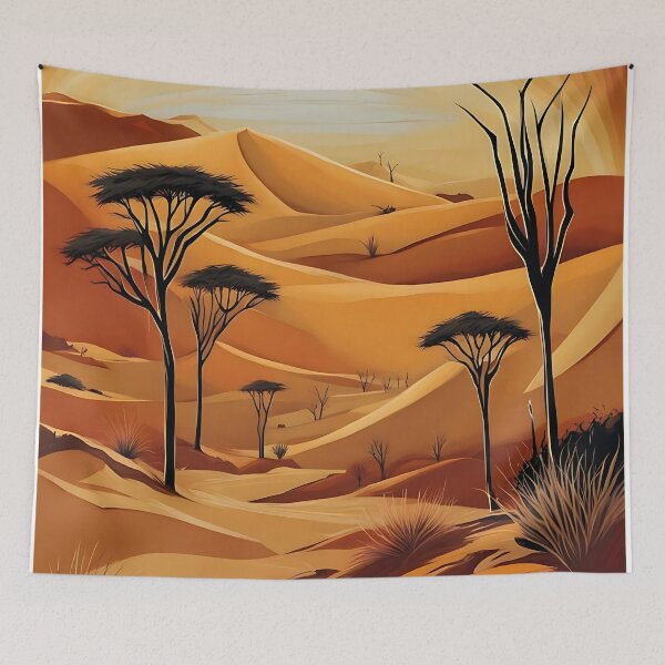 Item preview, Warm African Desert Landscape, Boho Nature Art designed and sold by AfroArtistryVibes.
