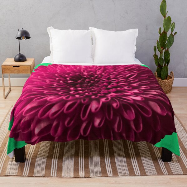 Item preview, Magenta Pompom Flower Ball green background designed and sold by Dryft7.