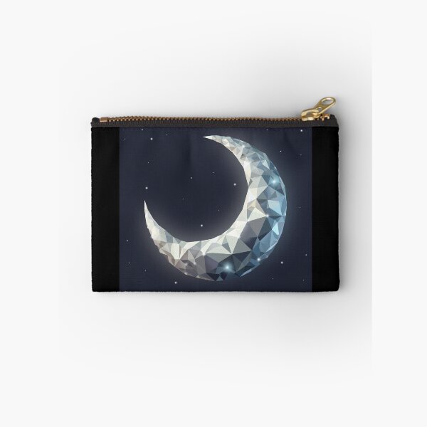 Item preview, Crystal Crescent Moon – Low-Poly Geometric Lunar Art on Starry Night designed and sold by InFrameVision.