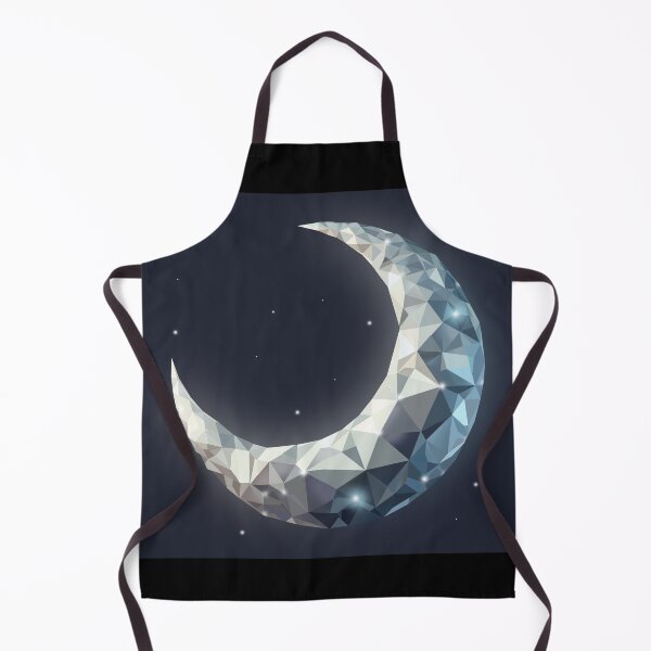 Aperçu de l'œuvre Croissant de Lune en Cristal – Art Lunaire Géométrique Low Poly sous une Nuit Étoilée créée et vendue par InFrameVision.