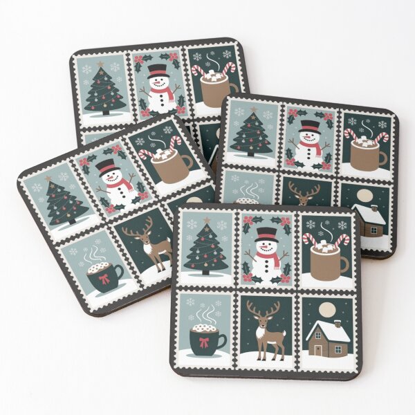 Item preview, Vintage Christmas Postage Stamp Illustration designed and sold by Syrupulse.