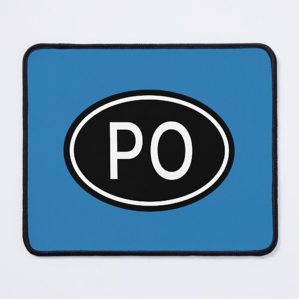 Artikelvorschau, PO Initialen Monogramm ovale weiße Buchstaben entworfen und verkauft von Jeallan Designs.
