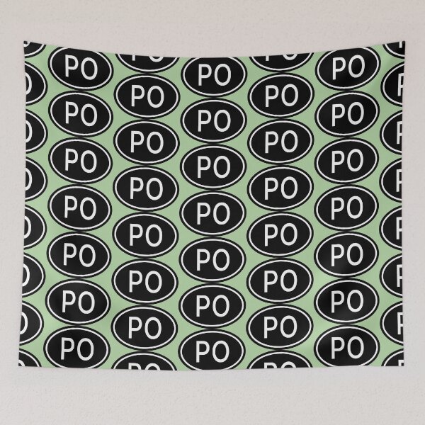 Item preview, PO Initials Monogram Oval White Letters designed and sold by Jeallan Designs.