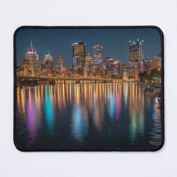 Item preview, Pittsburgh Skyline and Golden Bridges Shining at Night designed and sold by daila70.