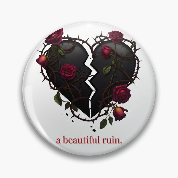 Item preview, Gothic Broken Heart "a beautiful ruin." | Dark Romance, Roses & Thorns Art designed and sold by EnigmaticGoth.