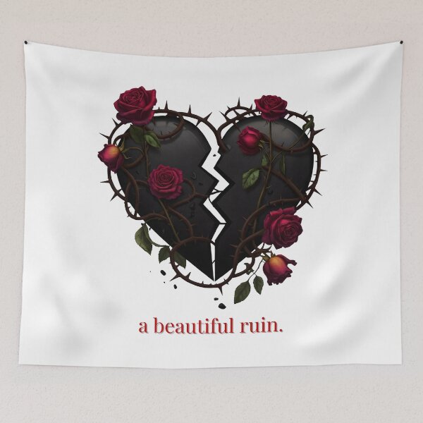 Item preview, Gothic Broken Heart "a beautiful ruin." | Dark Romance, Roses & Thorns Art designed and sold by EnigmaticGoth.