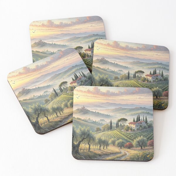Item preview, Tuscan Countryside at Dawn designed and sold by MugnificentShop.