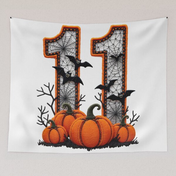 Item preview, Halloween Number 11 Pumpkins Bats Spiderweb Costume designed and sold by ArtDesignTp.