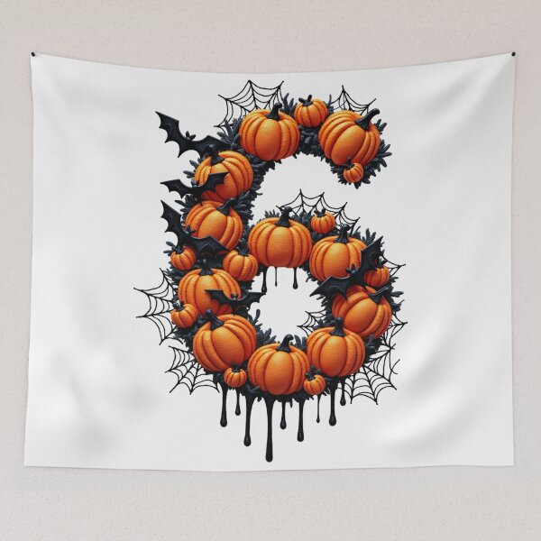 Item preview, Halloween Number 6 Pumpkins Bats Spiderweb Spooky Costume designed and sold by ArtDesignTp.