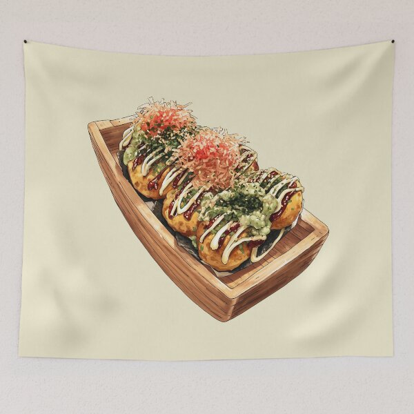 Item preview, Takoyaki Japanese Street Food – Food Art Illustration designed and sold by Meiersbeste.