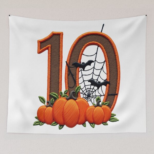 Item preview, Halloween Number 10 Pumpkins Bats Spiderweb Spooky Costume designed and sold by ArtDesignTp.