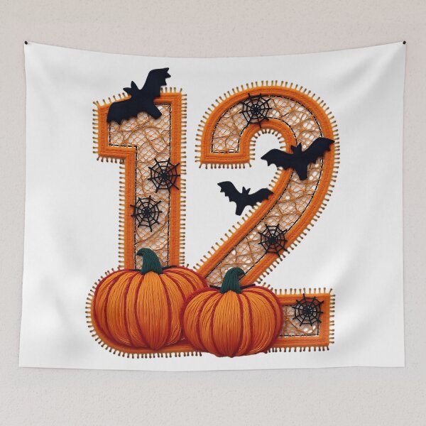 Item preview, Halloween Number 12 Pumpkins Bats Spiderweb Spooky Costume designed and sold by ArtDesignTp.