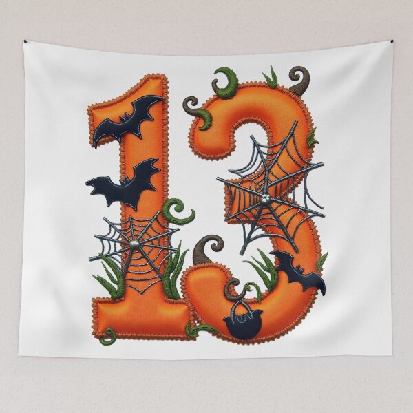Item preview, Halloween Number 13 Pumpkins Bats Spiderweb Spooky Costume designed and sold by ArtDesignTp.