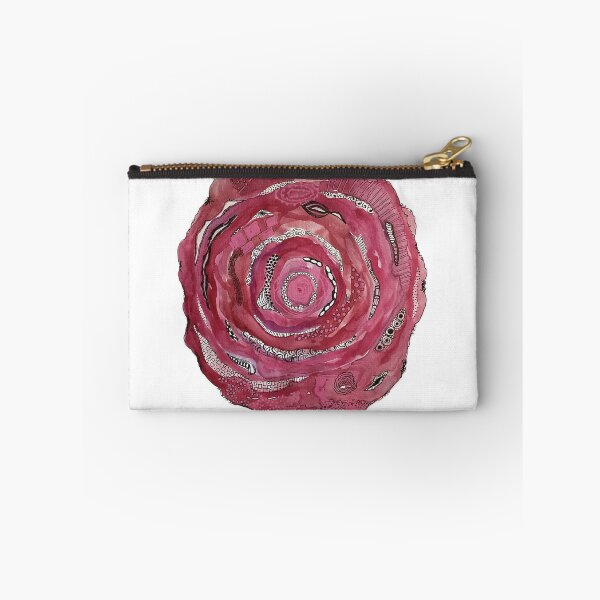 Item preview, Layered abstract circles with doodles in pink and red designed and sold by Kandoart.