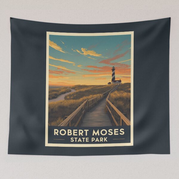 Item preview, A Vintage Illustration of Robert Moses State Park - New York  designed and sold by GoodOldVintage.