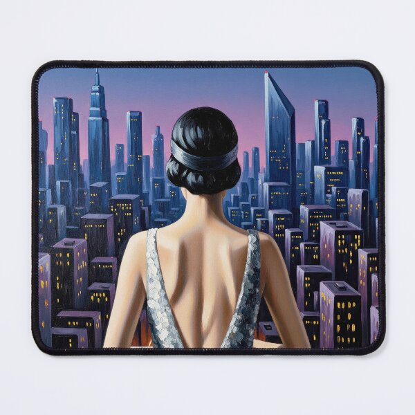 Item preview, The Balcony Over the City - Original Art Deco Artwork designed and sold by elektronen.
