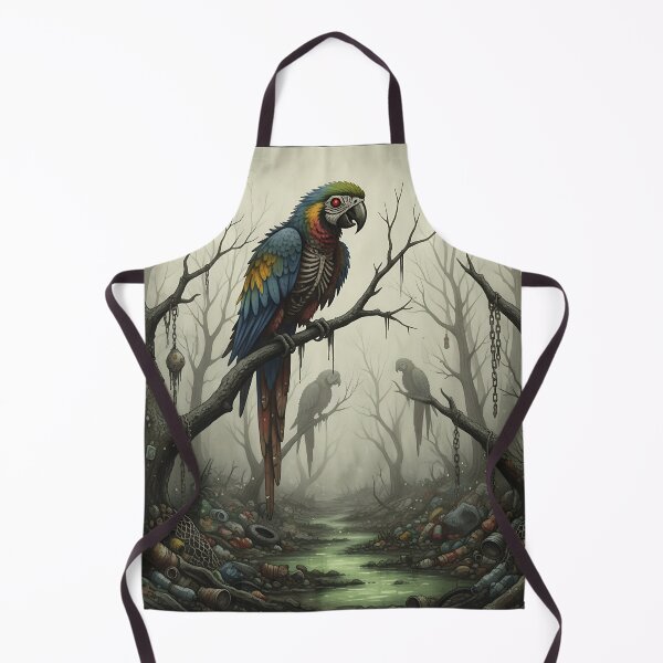 Item preview, Zombie Macaw in Polluted Forest - Environmental Halloween Warning designed and sold by kiradreamshop.