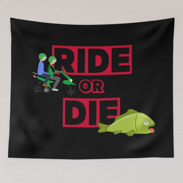Item preview, Ride or Die Scooter and Fish Design  designed and sold by UNK-Fatigues.