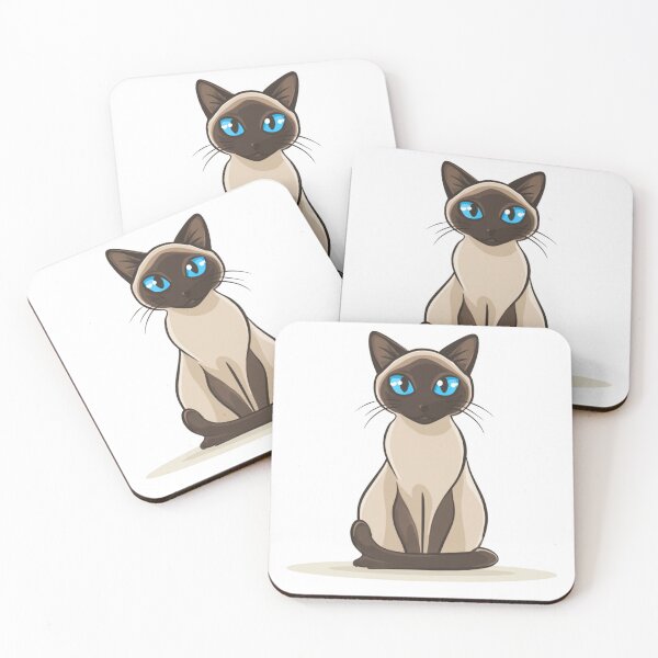 Item preview, Siamese Cat Cartoon Sticker | Cute Blue-Eyed Kitty Design designed and sold by Dimitrispoli.