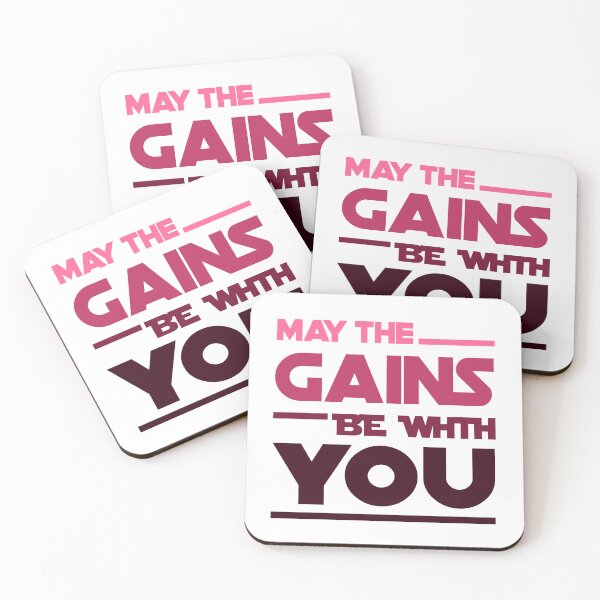 Item preview, May the gains be with you Funny gym fitness sayings  designed and sold by HumansStuck12.