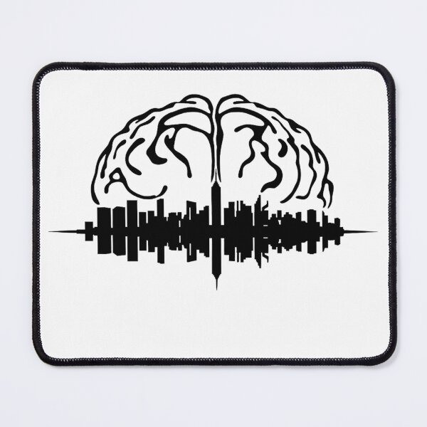 Item preview, Heartbeat of the City Brainwave Skyline  T-shirt Design designed and sold by PEAROVA.