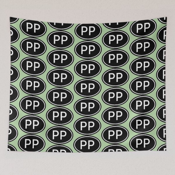 Item preview, PP Initials Monogram Oval White Letters designed and sold by Jeallan Designs.