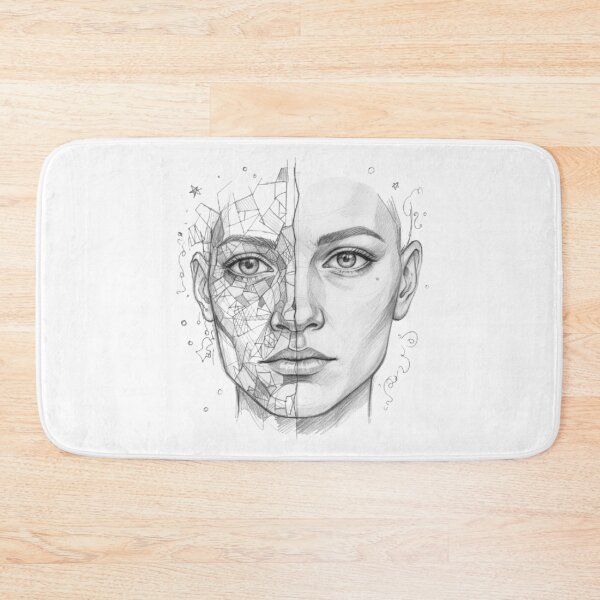 Item preview, Split face sketch doodle designed and sold by PastVision.