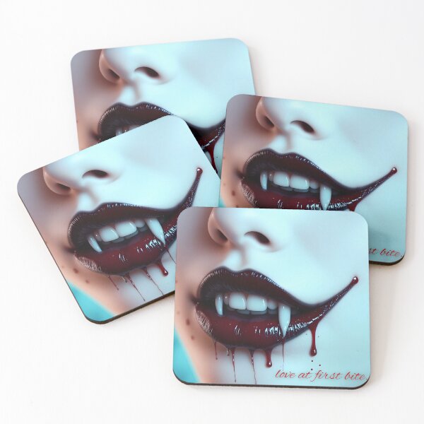 Item preview, Vampire Lips "Love at first bite" | Dark Humor, Gothic Romance Art designed and sold by EnigmaticGoth.